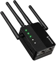 Amplificator Semnal Wireless Linomag® Range Extender Retea WiFi 4 Antene Retea 2.4 and 5GHz Dual Band Trasnfer pana la 1200Mbps 