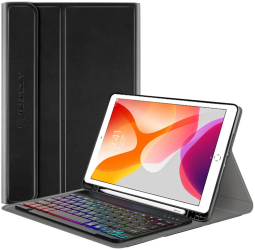 Husa cu Tastatura pentruiPad 10.2 2019 / 2020 / 2021 - Techsuit CozyTab Case - Black 
