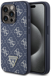 Husa pentru iPhone 15 Pro - Guess Hardcase 4G Triangle Metal Logo GUHCP15LPG4GPB - Blue 