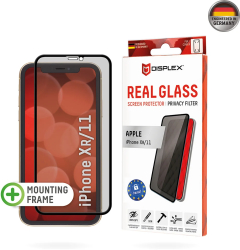 Folie pentru iPhone XR / iPhone 11 - Displex Real Glass Privacy Full Cover - Black 