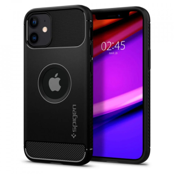 Husa pentru iPhone 12 / iPhone 12 Pro - Spigen Rugged Armor - Black 
