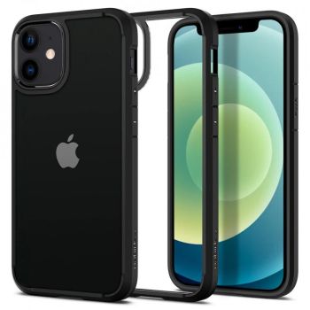 Husa pentru iPhone 12 / iPhone 12 Pro - Spigen Ultra Hybrid - Matte Black 