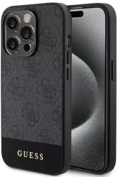 Husa pentru iPhone 15 Pro Max - Guess Hardcase 4G Stripe Collection GUHCP15XG4GLGR - Grey 