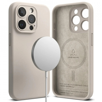 Husa pentru iPhone 15 Pro Max - Ringke Silicone Magnetic MagSafe - Stone 