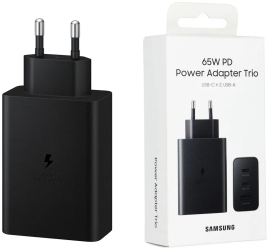 Incarcator Priza 2x Type-C/USB PPS PD 65W QC 3.0 AFC FCP - Samsung EP-T6530NBEGEU - Black Blister Packing 