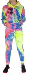 Trening dama Joy cu maneca lunga si pantaloni lungi flausat poliamida L-XL multicolor 