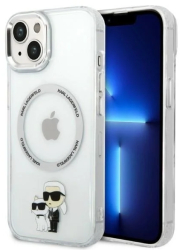 Husa iPhone 14 Plus - Karl Lagerfeld Hardcase MagSafe KLHMP14MHNKCIT - Clear Iconic Karl&Choupette 