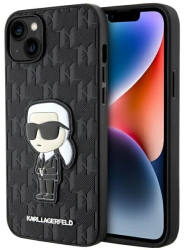 Husa pentru iPhone 14 Plus - Karl Lagerfeld Saffiano KLHCP14MSAKHPKK - Monogram Ikonik 
