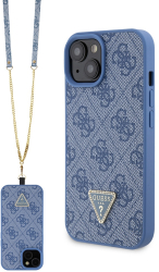 Husa pentru iPhone 15 - Guess Crossbody 4G Metal Logo GUHCP15SP4TDSCPB - Blue 