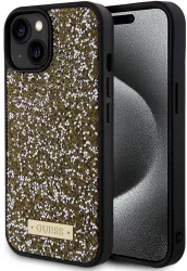 Husa pentru iPhone 15 - Guess Rhinestone Metal Logo GUHCP15SPFGSBSD - Yellow 