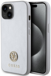 Husa pentru iPhone 15 - Guess Strass Metal Logo GUHCP15SPS4DGPS - Silver 