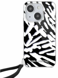 Husa pentru iPhone 15 - Karl Lagerfeld IML Luxury KLHCP15SHZBPKCCK - Zebra Pattern&Cord 