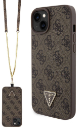 Husa pentru iPhone 15 Plus - Guess Crossbody 4G Metal Logo GUHCP15MP4TDSCPW - Brown 