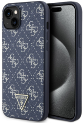 Husa pentru iPhone 15 Plus - Guess Hardcase 4G Triangle Metal Logo GUHCP15MPG4GPB - Blue 