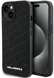 Husa pentru iPhone 15 Plus - Karl Lagerfeld Diagonal Quilted K Pattern KLHCP15MPQKPMK - Black 