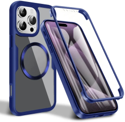 Husa pentru iPhone 16 Pro + Folie - Techsuit ColorVerse 360 MagSafe Series - Blue 