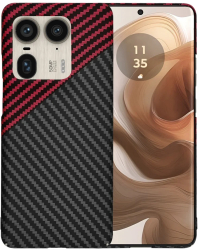 Husa pentru Motorola Edge 50 Ultra - Techsuit Carbonite FiberShell - Red Vortex 