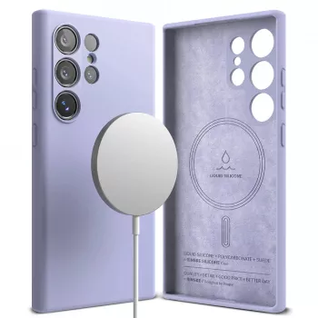 Husa pentru Samsung Galaxy S24 Ultra - Ringke Silicone Magnetic MagSafe - Lavender 