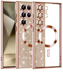 Husa pentru Samsung Galaxy S25 Ultra - Techsuit Luxury Glitter MagSafe - Rose Gold 