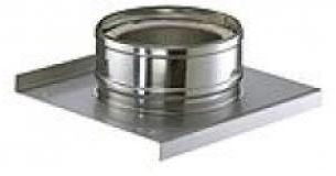 Teava inox cu baza si colier pentru sistemul cosului de fum 180mm 101018 