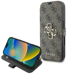 Husa pentru iPhone 16 Plus - Guess Book 4G GUBKP16M4GMGBR - Brown 