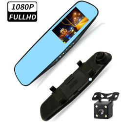 Oglinda Retrovizoare cu Camera Video DVR Fata-Spate TSS-GT600 cu G-Senzor Ecran 3.5 Inchi Slot Card 