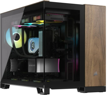 Carcasa acvariu Corsair 2500X Black/Walnut Wood 