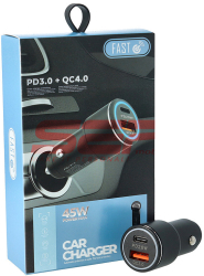 Incarcator auto Dual USB 45W PD 3.0 + QC 3.0 WKN-603 