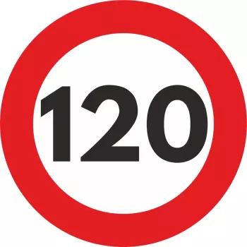 Autocolant Sticker Limita Viteza Reflectorizant - 120km/h 