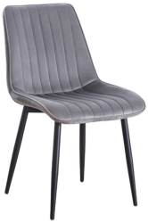 Scaun living AB176 catifea picioare metalice 88x47x42 cm sarcina maxima 100 kg gri 