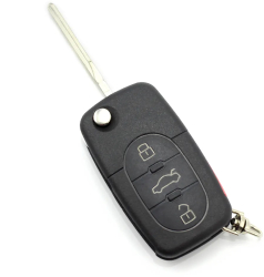Audi - carcasa cheie tip briceag cu 3+1 butoane buton de panica si baterie 2032 - CARGUARD 