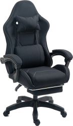 Scaun gaming B1 negru textil cu suport picioare 