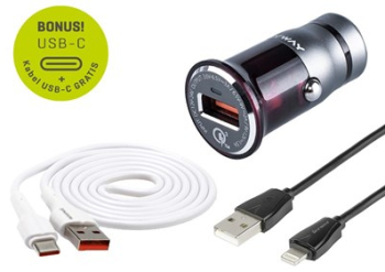 Incarcator 12/24V QC3.0 1x USB + cablu USB> 