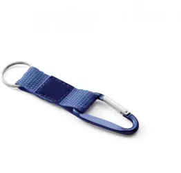 Breloc cu carabina material textil model racheta 10 cm albastru 
