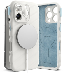 Husa pentru iPhone 16 Pro - Macaron Silicone MagSafe - White 