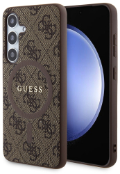 Husa pentru Samsung Galaxy S24 Plus - Guess 4G Collection Leather MagSafe GUHMS24MG4GFRW - Brown 