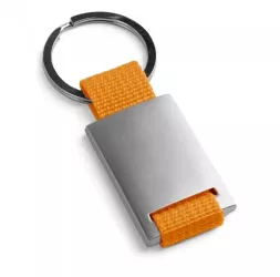 Breloc din metal si chingi 28 x 60 x 6 mm Portocaliu 