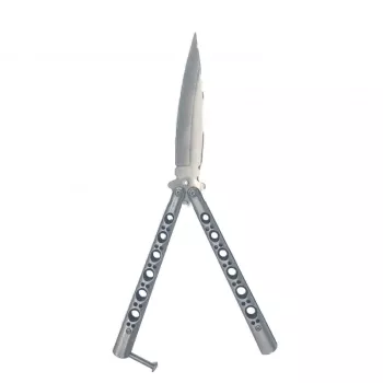 Cutit Fluture Butterfly Balisong Model Gauri Fantoma Culoare Gri 24 cm 
