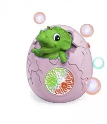 Jucarie Dinozaur Interactiva de Facut Baloane de Sapun Pentru Copii Verde cu Lumini si Sunete 11x 9x13 cm 