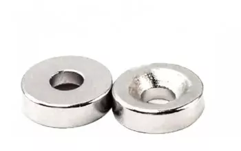 Magnet foarte puternic pentru surub gri disc simplu 15 mm X 4 mm 