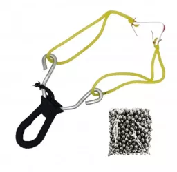 Prastie de vanatoare din otel invelita ina paracord 13 cm 100 de bile 2mm 2ge 