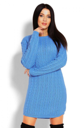 Rochie dama Marta scurta tricotata acryl universala albastru 