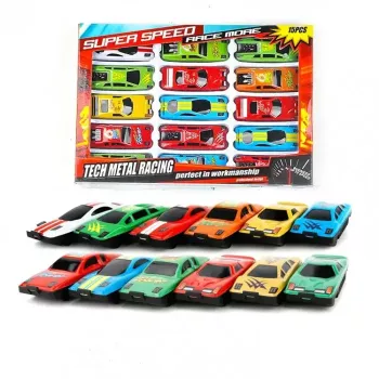 Set 15 masinute de curse metalice 17x24 cm 