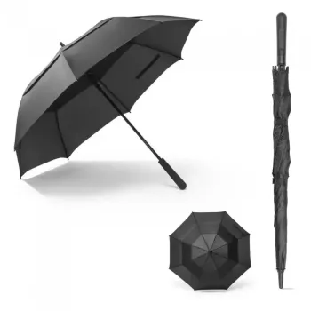 Umbrela din Pongee Deschidere si Inchidere Automata Husa 94 cm Negru 