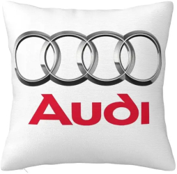 Perna cu sigla Audi Fata de perna si burduf detasabil 45 x 45 bumbac Magrot 24048 alb 