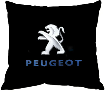 Perna cu sigla Peugeot Fata de perna si burduf detasabil 45 x 45 bumbac Magrot 24049 negru 
