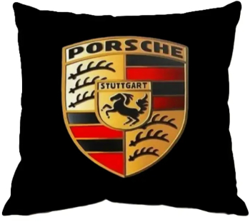 Perna cu sigla Porsche Fata de perna si burduf detasabil 45 x 45 bumbac Magrot 24047 negru 