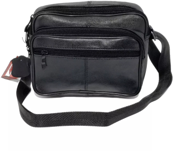 Borseta barbateasca de umar din piele naturala neagra 21/17 cm Magrot 13851 