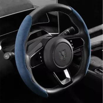 Set 2 ornamente volan finisaj ALCANTARA ALBASTRU dimensiune universala 