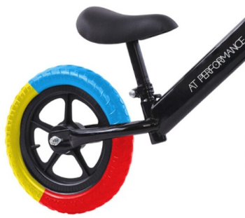 Bicicleta De Echilibru At Performance Fara Pedale Pentru Copii Intre 2 si 5 ani Cadru Negru Roti in 3 Culori 